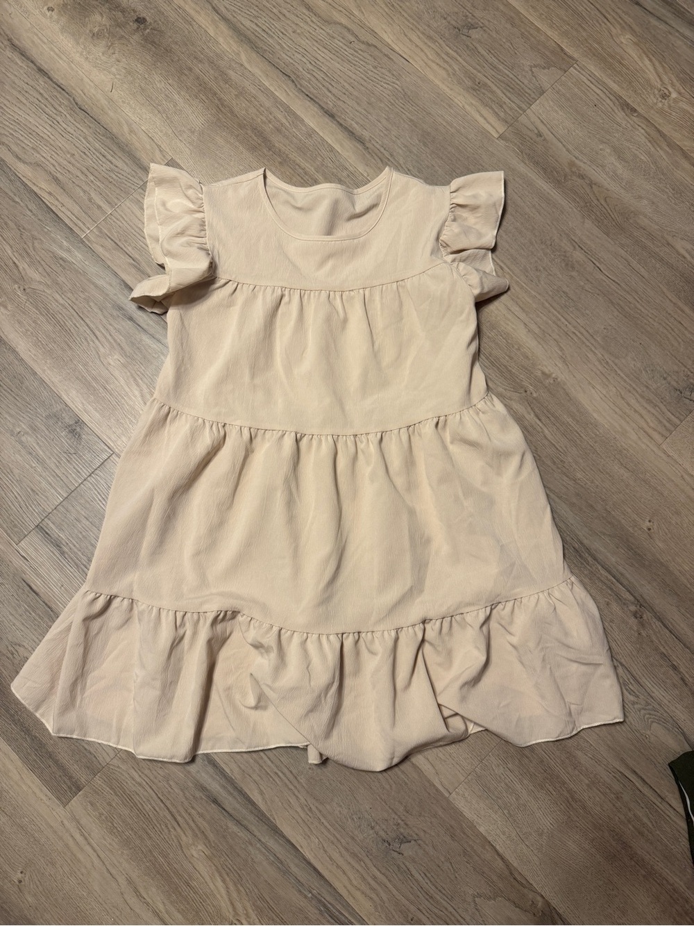 Girls' Cream Tiered Ruffle Dress